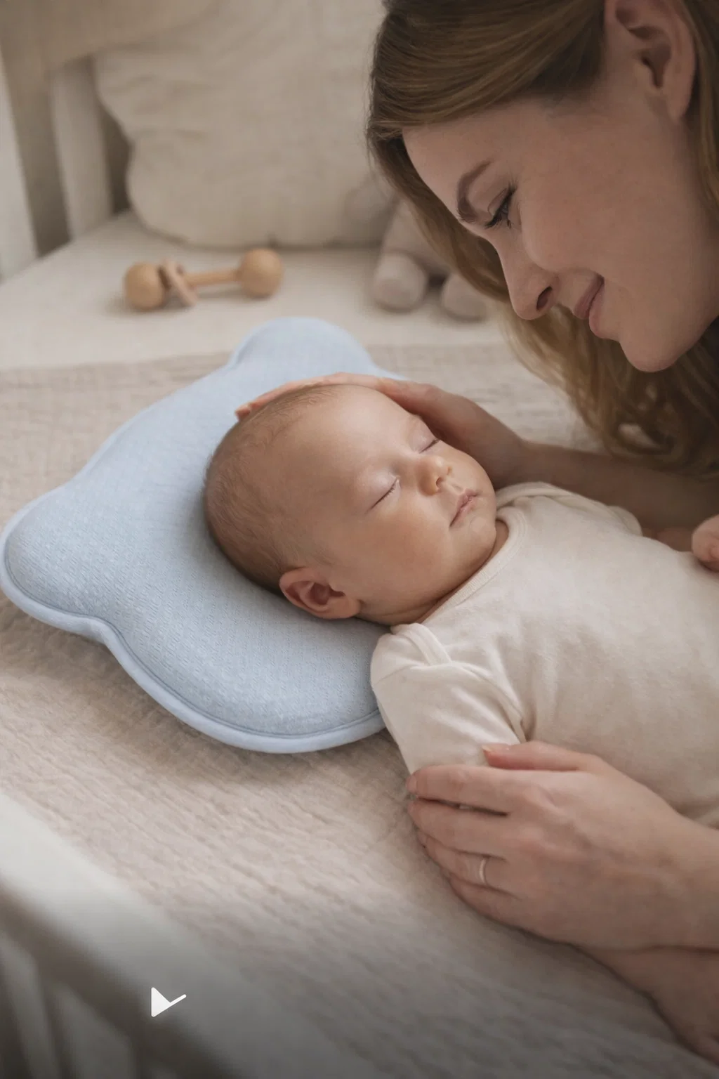 Mamá con su bebé durmiendo en la almohada BabyShape